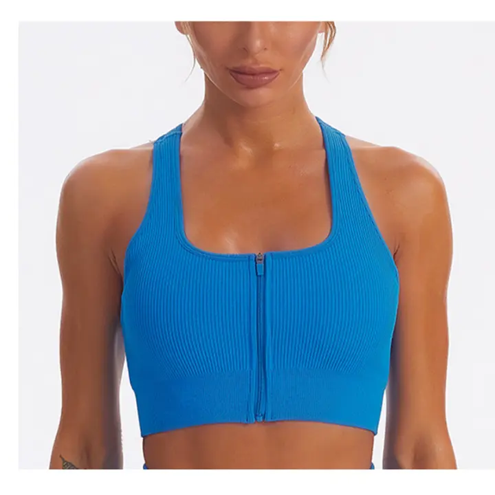 Sudadera Deportiva De Mujer Con Cierre De Cremallera Para Gimnasio Y Yoga Top De Correr Push up Fitness Sportswear Transpirable Nylon Spandex Colores Variados - 1