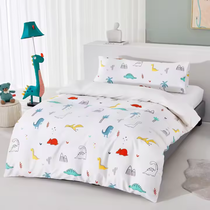 Funda Nórdica Infantil para Cama 3 Piezas - Incluye Fundas Poliéster Nórdico, Sábana bajera para colchon de Hasta 20cm, 1 Fundas de almohada, con Patrón Moderna de Poliéster Muy Suave Transpirable - 1