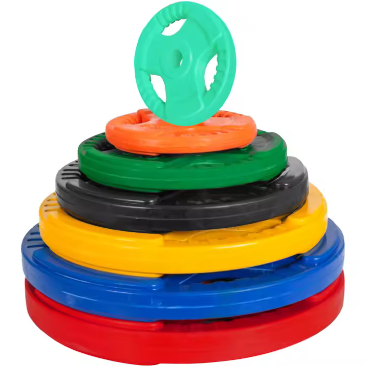 Gorilla Sports Disco de pesas para barra de 30 mm con agarre y cobertura de goma - 1