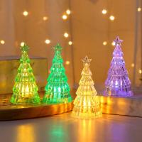 Luz De Noche Luminosa De Árbol De Navidad Cristal Con LED Vela Electrónica Decoración De Escritorio Estilo Moderno Material Plástico - details 0