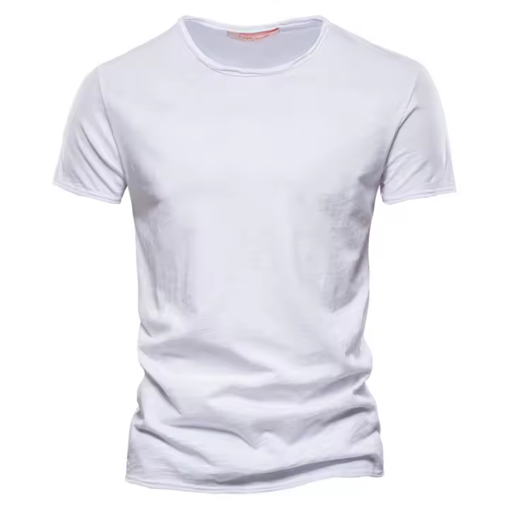 Novedad de verano, camiseta de manga corta de color sólido para hombre, ajustada, de algodón de bambú, talla europea, estilo coreano, camiseta informal de moda para hombre - 1