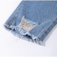 Jeans Rectos Para Mujer Moda Alta Cintura Washed Skinny Ropa Trasera Ropa De Lady Commuter Pantalones Delgados Con Agujeros Tendencia De Moda 2025 - details 3
