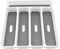 Bandelas para cuadernos, 5 compartimientos, divisores para cuchillos y tenedores de cocina, de almacenamiento de Caddy cubiletes, bandeja compacta de plástico para utensilios sin BPA - details 3