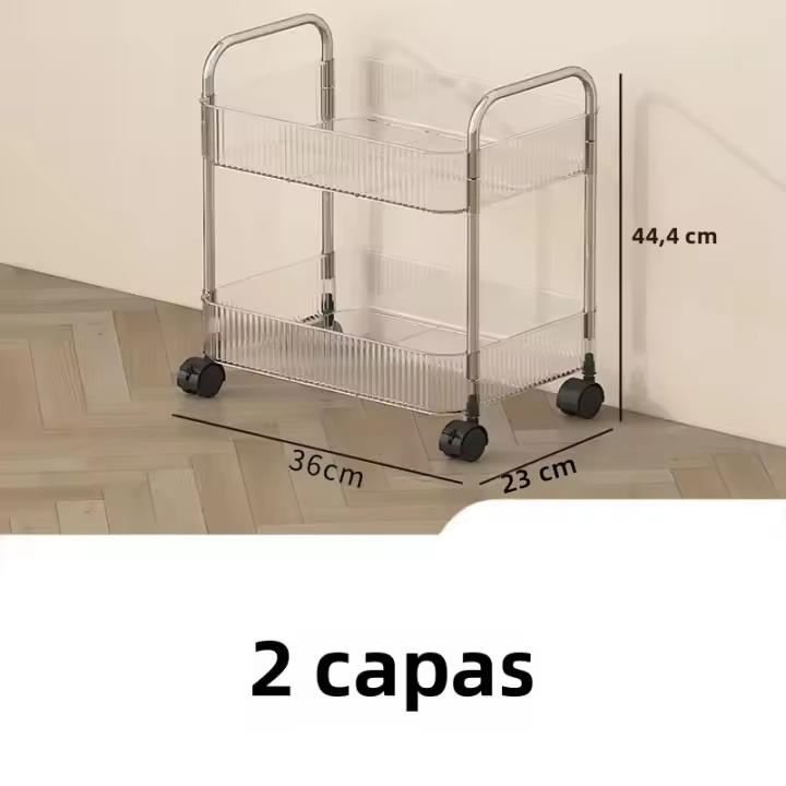 Carrito De Ruedas Multicapa Organizador De Alimentos Y Cosméticos Ecológico Para El Hogar Con 2/3/4 Niveles De Almacenamiento - 1