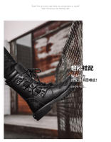 Botas De Ciclismo Para Hombres De Cuatro Estaciones Botas De Motocicleta Al Aire Libre De Talla Grande Altas En Cuero Casual Antideslizantes Estilo Británico - details 1