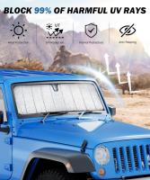 Sunshade Para Parabrisas De Jeep Wrangler JK JL TJ JKU JL JLU & Gladiator JT 2007-2024 Escudo De Calor Visera Solar De Material Plateado Delgada No Eléctrica - details 1