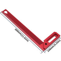 Regla De Ángulo Recto De Aluminio Para Carpintería Scribe L-Type Con Agujero Y Marcado Herramienta De Carpintería Para Trabajos De Madera - details 1