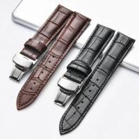 Correa De Reloj De Cuero Genuino Con Cierre De Mariposa En Caja De Madera Accesorios De Reloj Para Mujer Y Hombre Tamaños 18mm 20mm 22mm - details 6