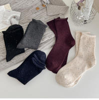 Calcetines De Lana Gruesos Para Mujer Estilo Retro Coloridos Casual Cálidos Para Otoño E Invierno Calcetines Sueltos De Alta Calidad Para Uso Diario - details 7