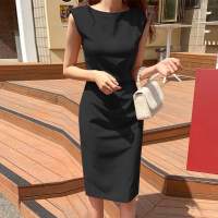Vestido Elegante Sin Mangas De Mujer ZANZEA De Moda Coreana Casual Con Cuello Redondo Draped Vestidos De Oficina Largo Hasta La Rodilla Para Mujer - details 10