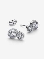 Pandora - Pendientes de botón con halo abrazador - Plata de ley - details 2