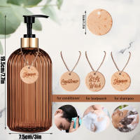 3PCS Botellas De Detergente Para Baño De 500ml De Color Ambar Refillables Ideal Para Shampoo Condicionador Y Gel De Baño - details 4