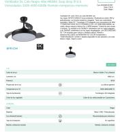 FABRILAMP Ventilador Dc Cala Negro 48w 4800lm 3asp.desp 91d 6 Velocidades 3000-4000-6000k Remoto+temporiza+memoria Incluye mando a distancia y dos tijas de 10 y 25 centímetro Productos originales calidad de confianza - details 0
