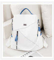 Mochila De Cuero Suave Para Mujer Antirrobo Con Cierre De Cremallera Casual Para Escuela Bolsa De Hombro Sencillo Verano - details 4