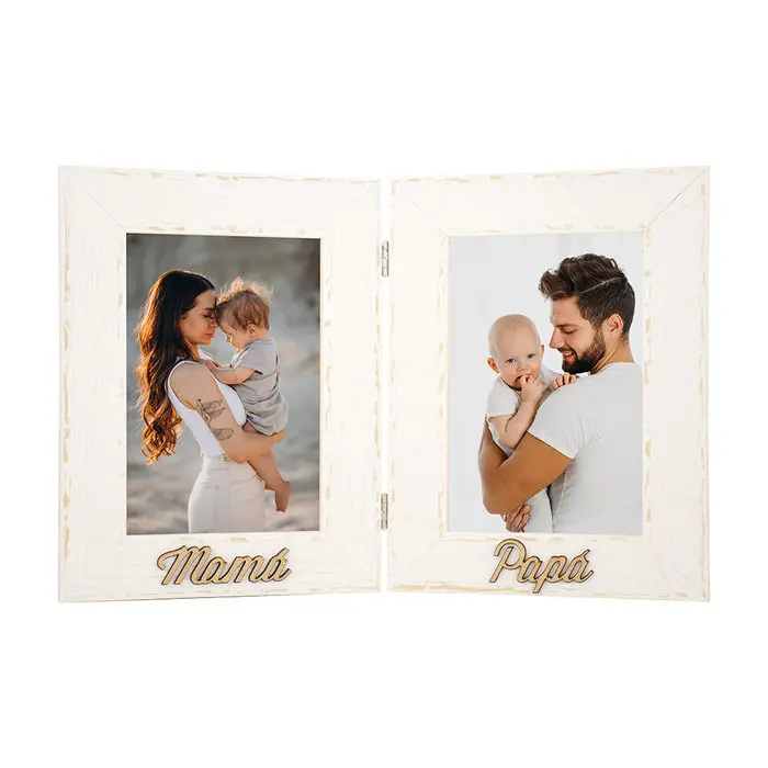 DEMARK MARCO DE MADERA DOBLE 10X15 CM MAMA PAPA MARCOS 20x29x1 Cms. - 1