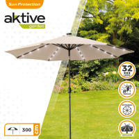 Sombrilla para jardín octogonal 32 luces LED inclinable Aktive - details 1