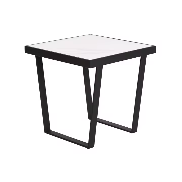 Mesita Auxiliar Metal Piedra Sinterizada 50X50X50 - Fijalo - El mejor complemento para tu hogar. - 1