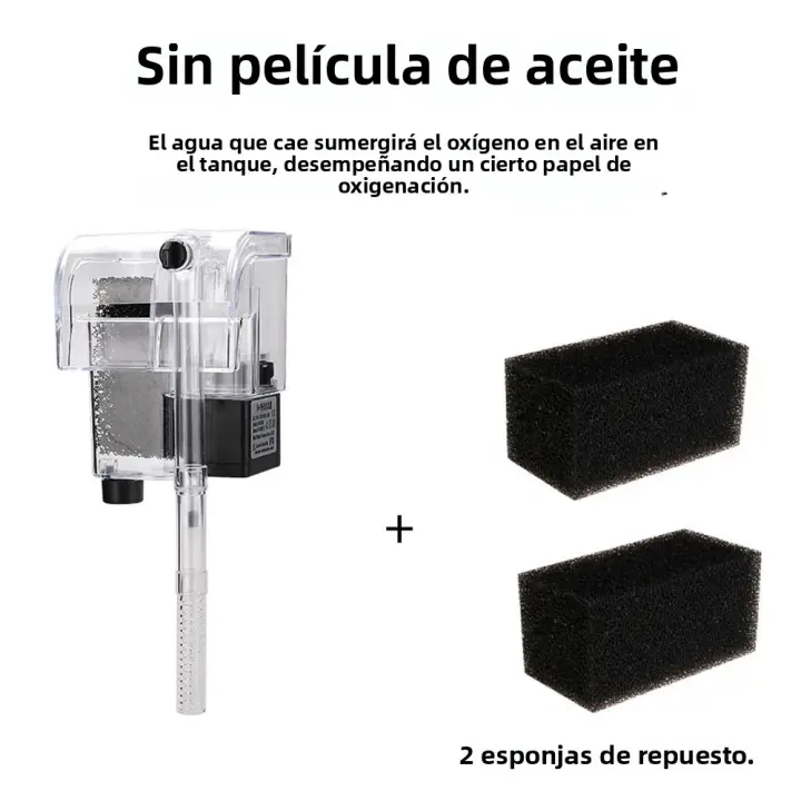Filtro De Tanque De Peces Colgante Fuente De Agua Exterior Con Bomba De Oxígeno Y 2 Filtros De Algodón Para Acuarios De 5 a 10 Gallones - 1