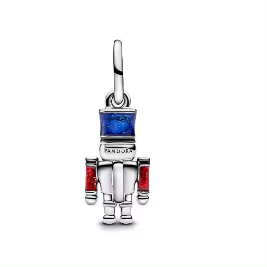 PANDORA Moments 793583 C01 Breloque en Forme de Casse-Noisette Mobile en Argent Sterling Avec Zircon Compatible Avec Les Bracelets Moments et ME, Rot, Argent Sterling, Zircone cubique, viene con El original embalaje de Caja de Giunte. - 1