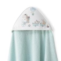 Interbaby Capa de baño de bebe 1 metro x 1 metro algodon 100% con babero de regalo - details 3