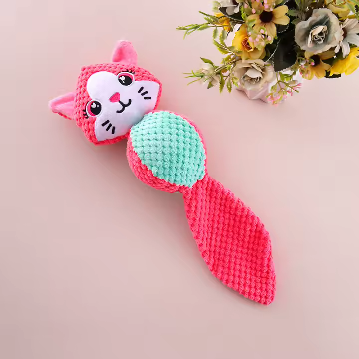 Juguete De Peluche Para Perros 1 PC Muñeco De Animal Spherical Con Voz De Plush Velvet Interacción Masticable Juguete Para Mascotas - 1
