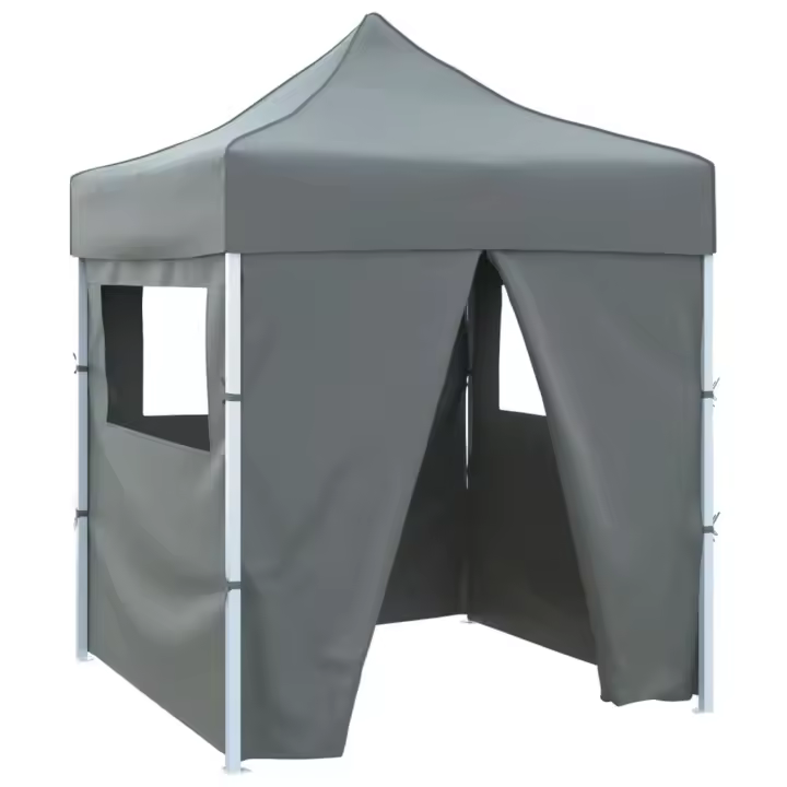 vidaXL Carpa Plegable Profesional 4 Paredes Acero Sombrilla Color Antracita,  Azul,  Crema y mas - 1