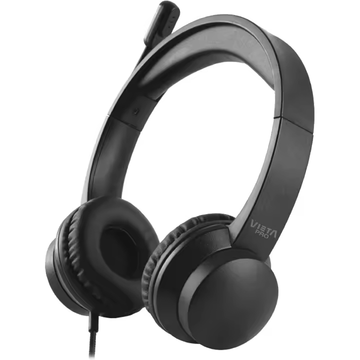 Vieta Pro Auriculares Workey | Cascos con Micrófono y Cable USB para PC con Botón para Control de Sonido | Compatible con Ordenadores, Chromebook, Tablet, Oficina y Videollamadas - 1