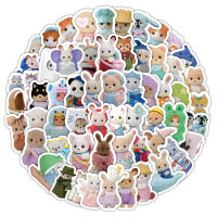 Pegatinas De Calcomanías De Dibujos Animados Calico Critters 10/30/50/100pcs Aesthetic Para Niños Para Portátil Nevera Teléfono Scrapbooking - details 1