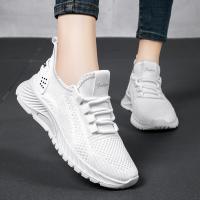 Zapatos Casuales Para Mujer En Malla Antideslizantes Con Cordones Elásticos Y Punta Redonda Suela Suave Transpirables Para Caminar Y Deporte - details 5