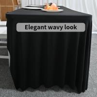Mantel Rectangular De 6 Pies Con Borde Abierto Resistente a Arrugas Ruffles Elastic Para Banquetes Bodas Y Fiestas - details 10