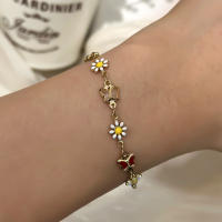 Pulsera De Daisy Floral Dulce Moda Minimalista Aestética Encanto Flor Para Mujer Joyería De Boda Fiesta Regalo - details 2