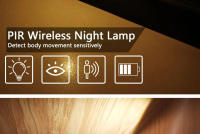 4pcs Luz Nocturna LED Sensor De Movimiento Sin Cable Con Pilas AAA Para Dormitorio Escaleras Armario Pasillo Cocina Luz De Noche Rectangular - details 1