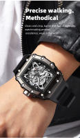 Reloj Deportivo De Cuarzo Para Hombres Con Grande Dial Impermeable Y Manos Luminosas Reloj Cuadrado De Silicona Para Actividades Al Aire Libre - details 3