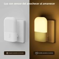 Juego De 1/2 Luces Nocturnas LED Inteligentes Mini Luz Blanca Cálida Ajustable Sensor De Luz Plug-In Para Dormitorio Baño Cocina - details 5