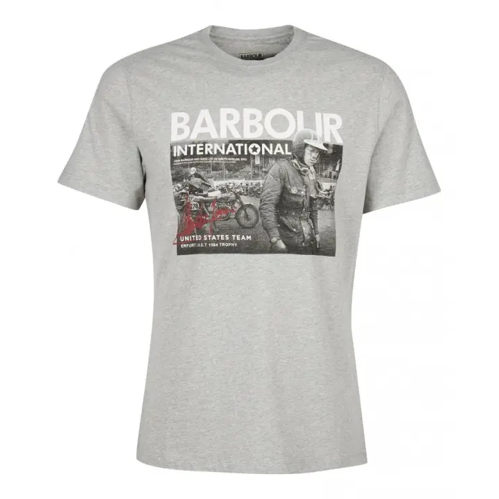 Barbour International Carter T-Shirt Grey Marl - 1