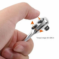 Llave De Enchufe Doble Cabeza 2 En 1 Mini Llave De Destornillador Con Mango 72 Dientes Herramienta Rápida Para Instalación - details 9