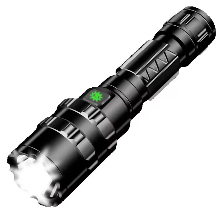 Linterna de luz potente con carga USB L2, linterna LED táctica de aleación de aluminio súper brillante para exteriores, resistente al agua - 1