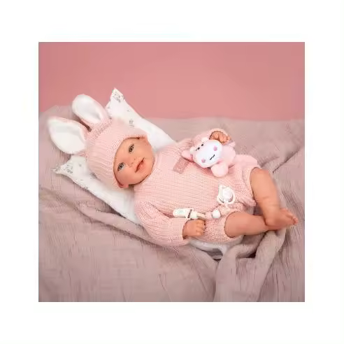 Muñeca Bebe Reborn 45 cm - Lucia - con Cojín y Peluche - Arias 98196 - 1