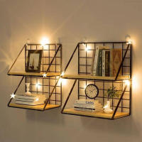 Estantes Creativos De Pared Colgantes Para Dormitorio Cestas De Almacenamiento De Hierro Organizador Para Artículos Domésticos - details 6