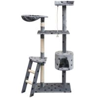 vidaXL Rascador de Gatos con Poste Salón Sisal 150cm Mascotas Jugar Color Beige,  Gris,  Azul oscuro y mas - details 3
