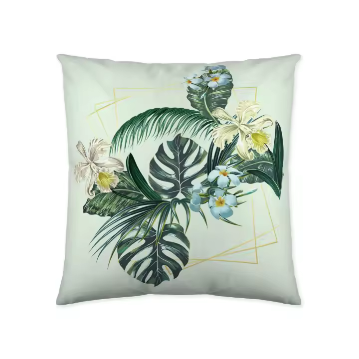 FUNDA DE COJIN VACIO 100% ALGODÓN TOSCANA TROPIC 50x50CM COSTURA FABRICADO EN ESPAÑA - 1