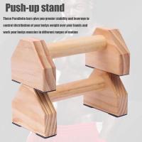 Soporte De Empuje En Madera Para Ejercicios Antideslizante Paralletas Manijas De Entrenamiento De Fuerza En Casa Equipo De Fitness Calisthenics - details 2