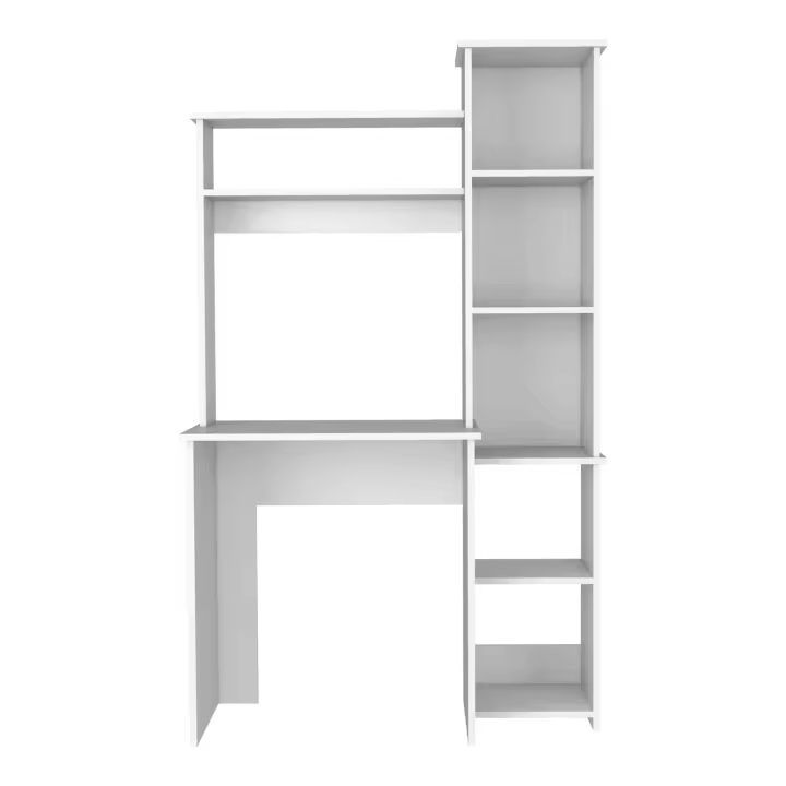 TUHOME Mesa de Escritorio Versalles, con estantería, Blanco Madera Manufacturada Oficina-Mesas - 1