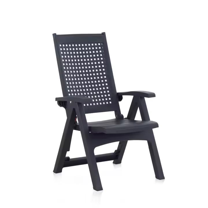 Sillón Plegable Resina Metal Antracita Shaf - Asiento Exterior - 1