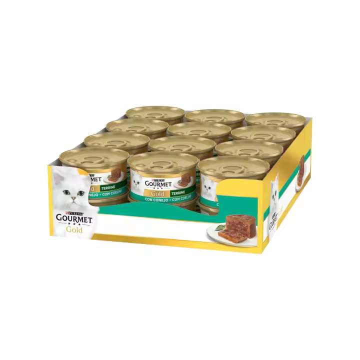 GOURMET - Gold Terrine (24x85 gr) - Comida Húmeda en Lata (Conejo) - 1