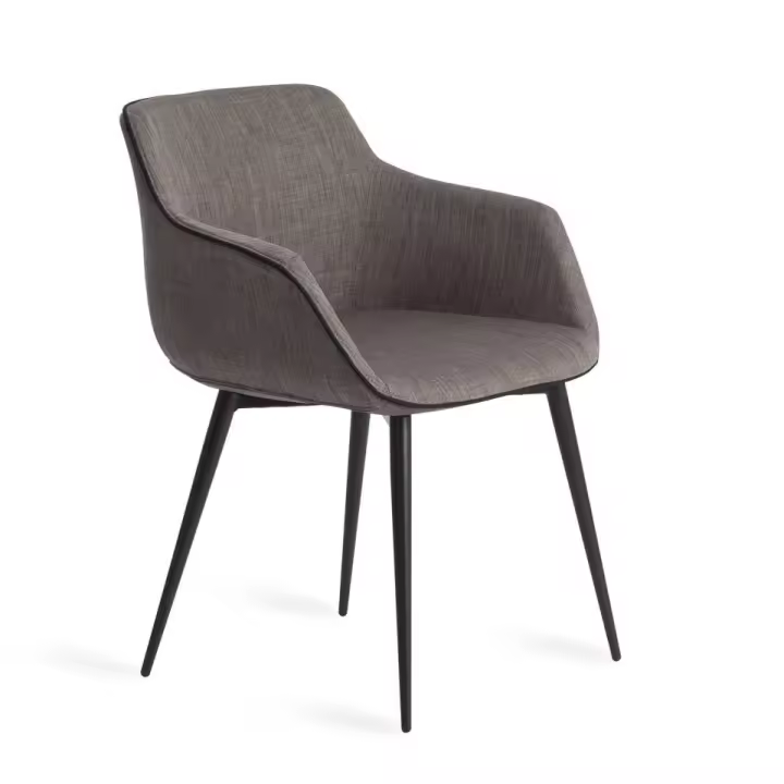 ANGEL CERDÁ 4005C Sillón comedor gris y ribetes negros , Gris  Negro , Tela , 60 x 59 x 77 cm. - 1