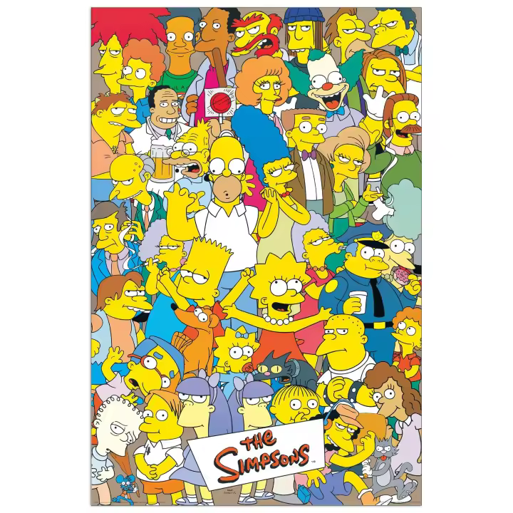 Panel decorativo de dibujos animados, listo para colgar. Los Simpsons - Cm 60x90 - 1