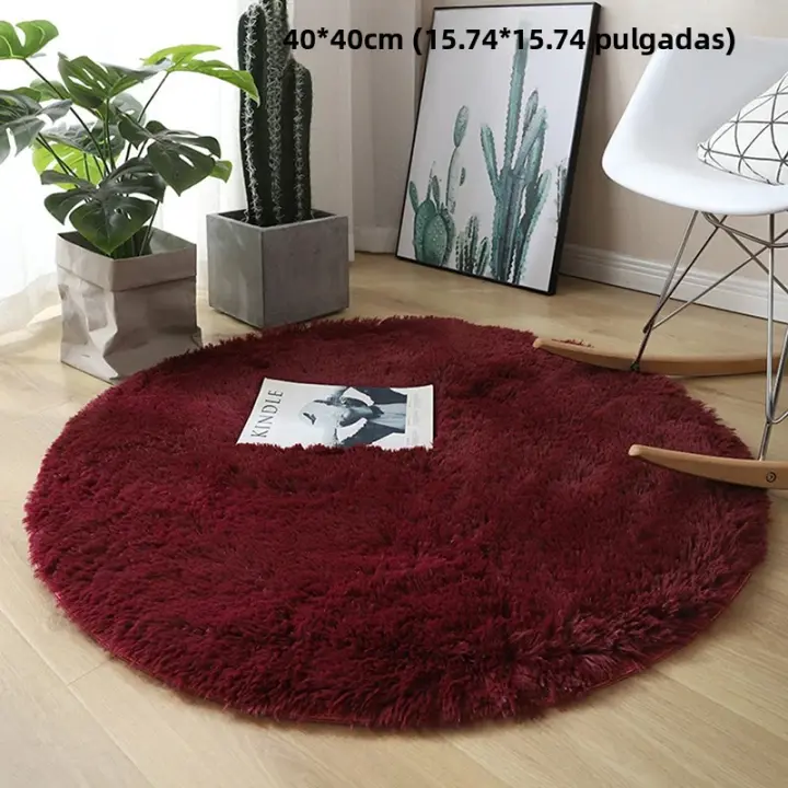Carpetas De Lana Suave Para Sala De Estar Y Dormitorio Alfombra Redonda De Pelo Falso Para Niños Alfombra De Plush Larga Decorativa Para Hogar - 1