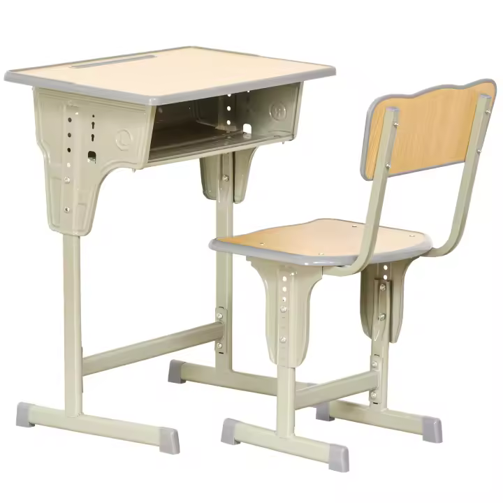 HOMCOM Juego de Escritorio y Silla para Niños de +6 Años Pupitre Infantil Altura Ajustable Escritorio Infantil con Cajón y Gancho Natural - 1