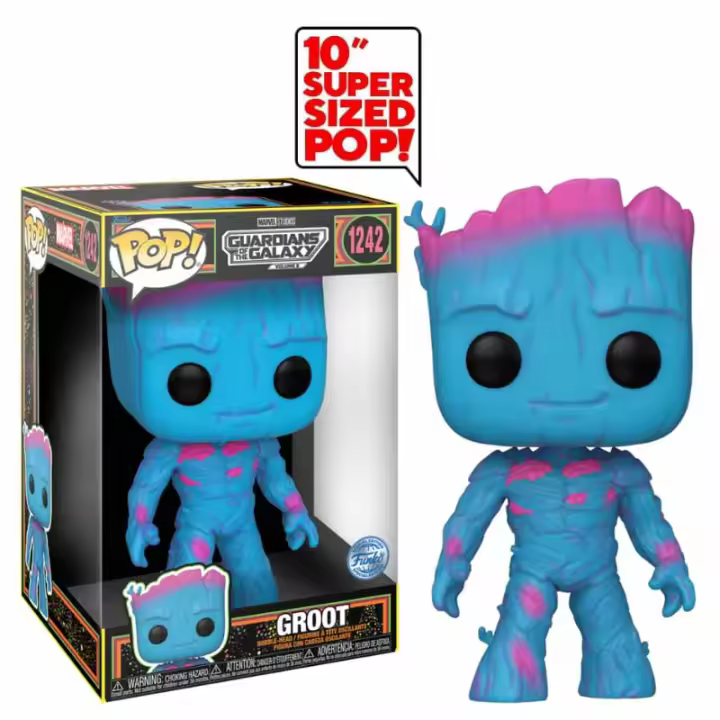 Funko Pop! Marvel, Groot (BLKLT) (10" Super Sized) 1242 - 1